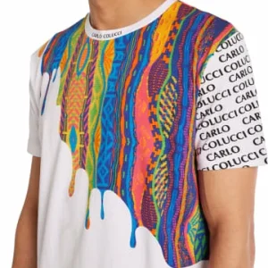 Bekleidung Carlo Colucci T-Shirt DaRe In Weiß / Blau Günstig Kaufen 8